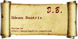 Dénes Beatrix névjegykártya